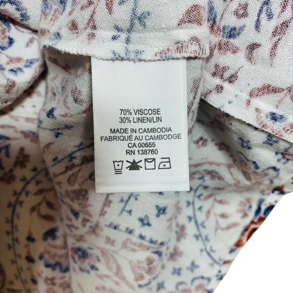 Linen-Blend Printed Swing Dress size medium RETIMANS - Picture 12 of 13